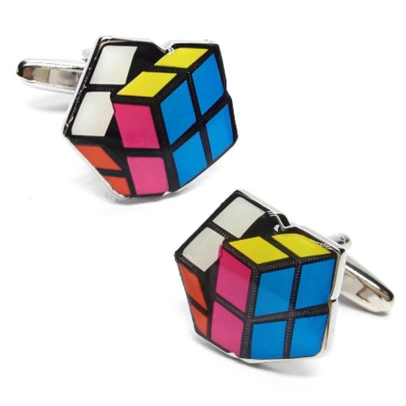 Big Bang Theory Rubik Cube Puzzle Geek Cufflinks - Picture 1 of 4